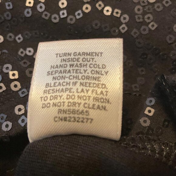 Carlson Black Sequins Size Small Petite Focus Dressy Sequin Camisole Tunic Top - Picture 8 of 8